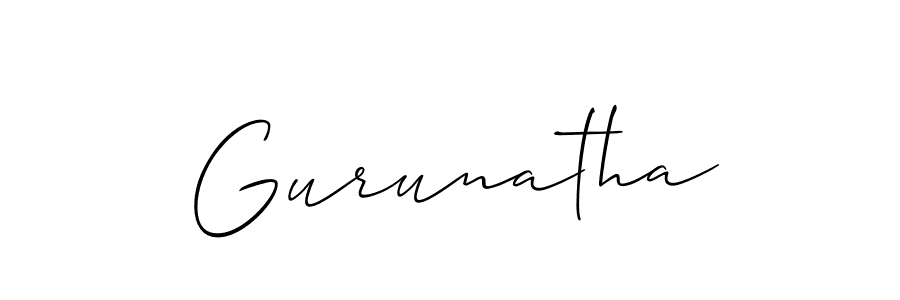 Create a beautiful signature design for name Gurunatha. With this signature (Allison_Script) fonts, you can make a handwritten signature for free. Gurunatha signature style 2 images and pictures png