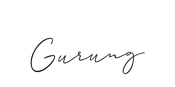 if you are searching for the best signature style for your name Gurung. so please give up your signature search. here we have designed multiple signature styles  using Allison_Script. Gurung signature style 2 images and pictures png
