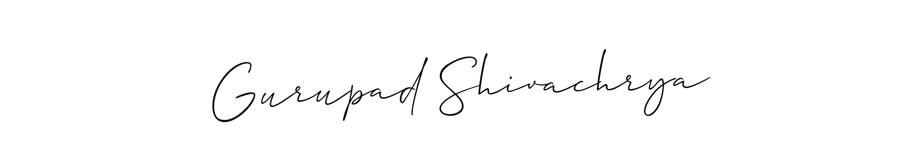 Allison_Script is a professional signature style that is perfect for those who want to add a touch of class to their signature. It is also a great choice for those who want to make their signature more unique. Get Gurupad Shivachrya name to fancy signature for free. Gurupad Shivachrya signature style 2 images and pictures png