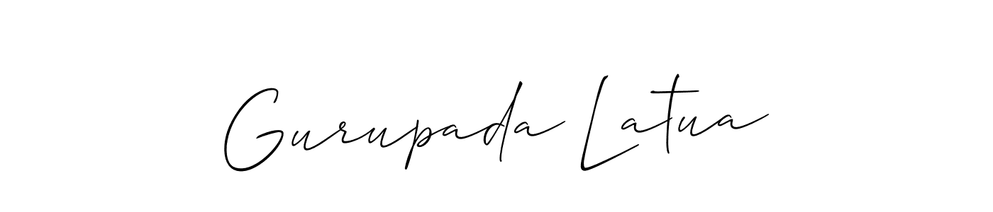 Create a beautiful signature design for name Gurupada Latua. With this signature (Allison_Script) fonts, you can make a handwritten signature for free. Gurupada Latua signature style 2 images and pictures png