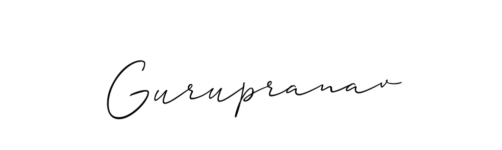 Also we have Gurupranav name is the best signature style. Create professional handwritten signature collection using Allison_Script autograph style. Gurupranav signature style 2 images and pictures png