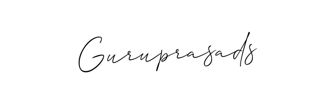 It looks lik you need a new signature style for name Guruprasads. Design unique handwritten (Allison_Script) signature with our free signature maker in just a few clicks. Guruprasads signature style 2 images and pictures png
