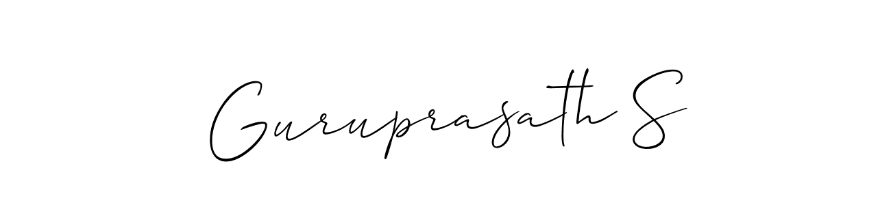 Create a beautiful signature design for name Guruprasath S. With this signature (Allison_Script) fonts, you can make a handwritten signature for free. Guruprasath S signature style 2 images and pictures png