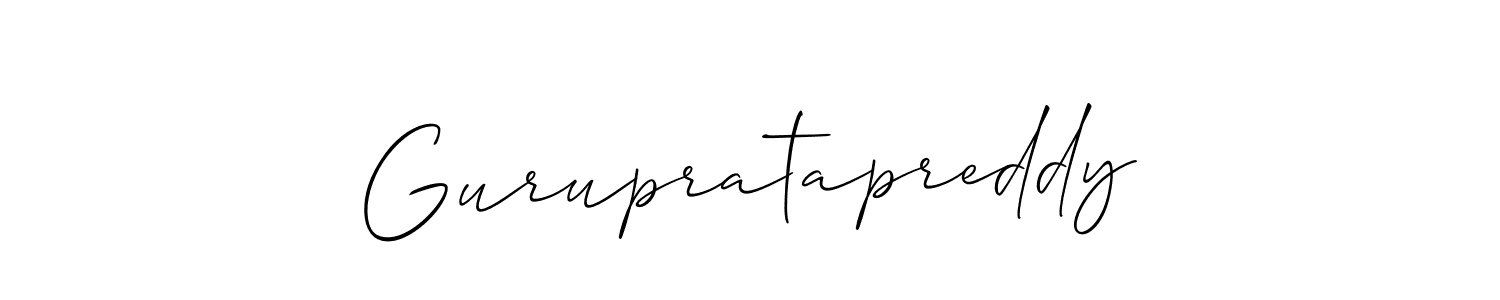 How to Draw Gurupratapreddy signature style? Allison_Script is a latest design signature styles for name Gurupratapreddy. Gurupratapreddy signature style 2 images and pictures png