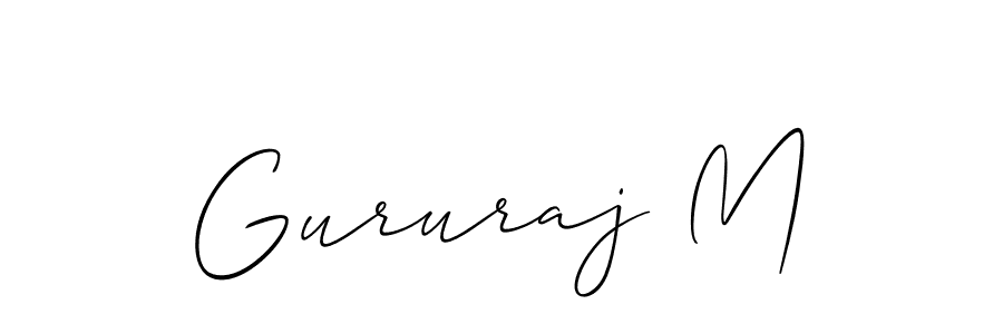 You should practise on your own different ways (Allison_Script) to write your name (Gururaj M) in signature. don't let someone else do it for you. Gururaj M signature style 2 images and pictures png