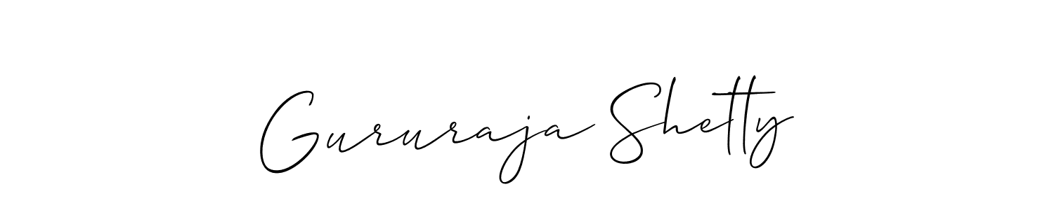 How to make Gururaja Shetty name signature. Use Allison_Script style for creating short signs online. This is the latest handwritten sign. Gururaja Shetty signature style 2 images and pictures png