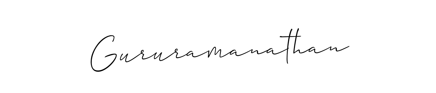 Make a beautiful signature design for name Gururamanathan. With this signature (Allison_Script) style, you can create a handwritten signature for free. Gururamanathan signature style 2 images and pictures png