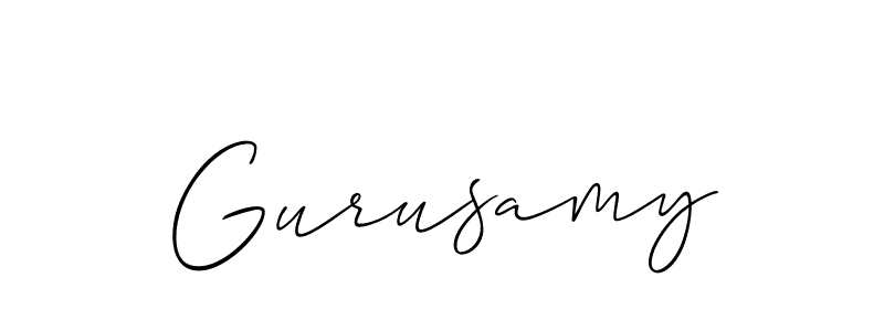 Use a signature maker to create a handwritten signature online. With this signature software, you can design (Allison_Script) your own signature for name Gurusamy. Gurusamy signature style 2 images and pictures png