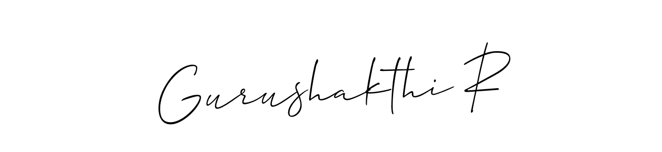 Design your own signature with our free online signature maker. With this signature software, you can create a handwritten (Allison_Script) signature for name Gurushakthi R. Gurushakthi R signature style 2 images and pictures png
