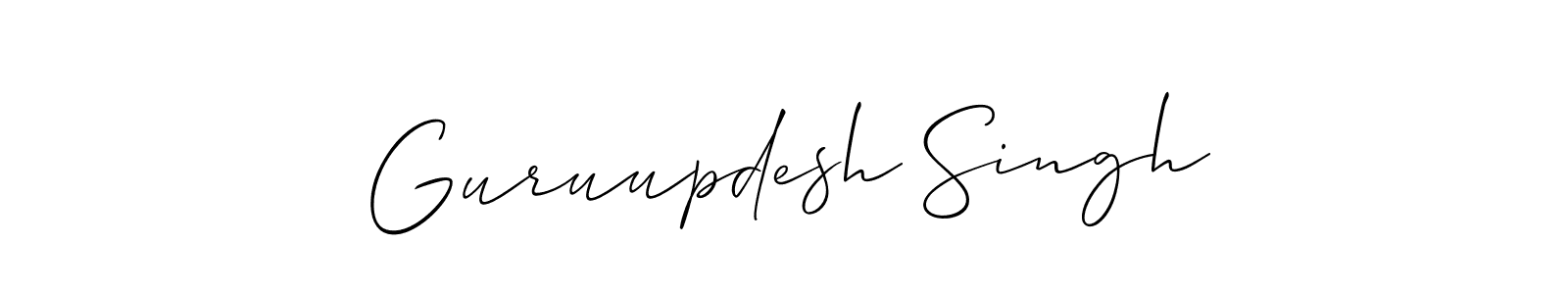 if you are searching for the best signature style for your name Guruupdesh Singh. so please give up your signature search. here we have designed multiple signature styles  using Allison_Script. Guruupdesh Singh signature style 2 images and pictures png