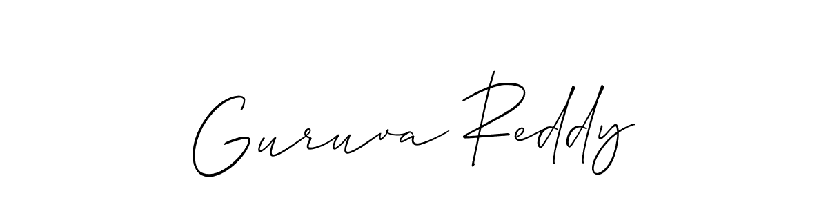 Create a beautiful signature design for name Guruva Reddy. With this signature (Allison_Script) fonts, you can make a handwritten signature for free. Guruva Reddy signature style 2 images and pictures png