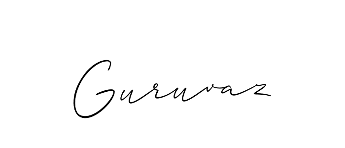 It looks lik you need a new signature style for name Guruvaz. Design unique handwritten (Allison_Script) signature with our free signature maker in just a few clicks. Guruvaz signature style 2 images and pictures png