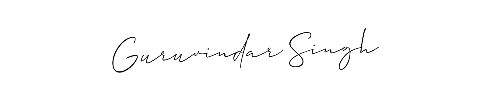 Use a signature maker to create a handwritten signature online. With this signature software, you can design (Allison_Script) your own signature for name Guruvindar Singh. Guruvindar Singh signature style 2 images and pictures png