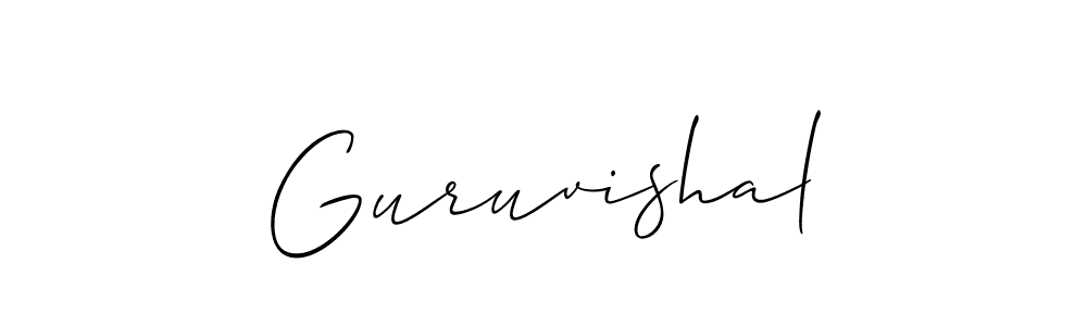 How to Draw Guruvishal signature style? Allison_Script is a latest design signature styles for name Guruvishal. Guruvishal signature style 2 images and pictures png