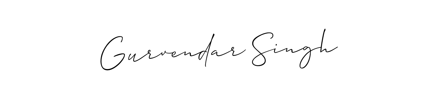 Make a beautiful signature design for name Gurvendar Singh. With this signature (Allison_Script) style, you can create a handwritten signature for free. Gurvendar Singh signature style 2 images and pictures png