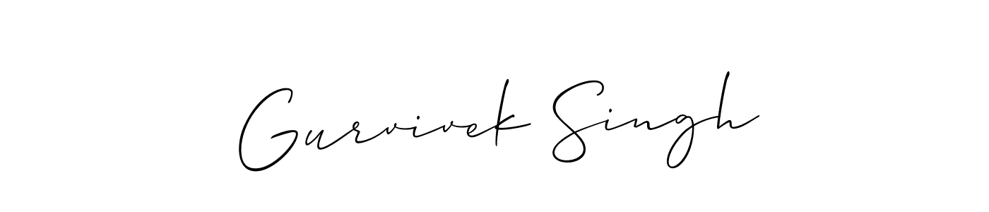 Create a beautiful signature design for name Gurvivek Singh. With this signature (Allison_Script) fonts, you can make a handwritten signature for free. Gurvivek Singh signature style 2 images and pictures png