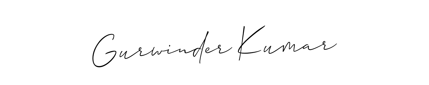 How to make Gurwinder Kumar name signature. Use Allison_Script style for creating short signs online. This is the latest handwritten sign. Gurwinder Kumar signature style 2 images and pictures png