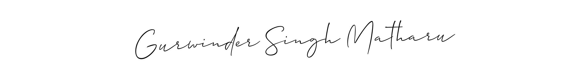 Allison_Script is a professional signature style that is perfect for those who want to add a touch of class to their signature. It is also a great choice for those who want to make their signature more unique. Get Gurwinder Singh Matharu name to fancy signature for free. Gurwinder Singh Matharu signature style 2 images and pictures png