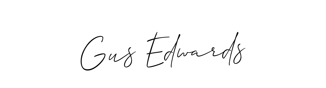 Make a beautiful signature design for name Gus Edwards. With this signature (Allison_Script) style, you can create a handwritten signature for free. Gus Edwards signature style 2 images and pictures png