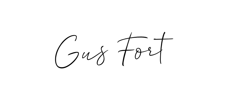 Allison_Script is a professional signature style that is perfect for those who want to add a touch of class to their signature. It is also a great choice for those who want to make their signature more unique. Get Gus Fort name to fancy signature for free. Gus Fort signature style 2 images and pictures png