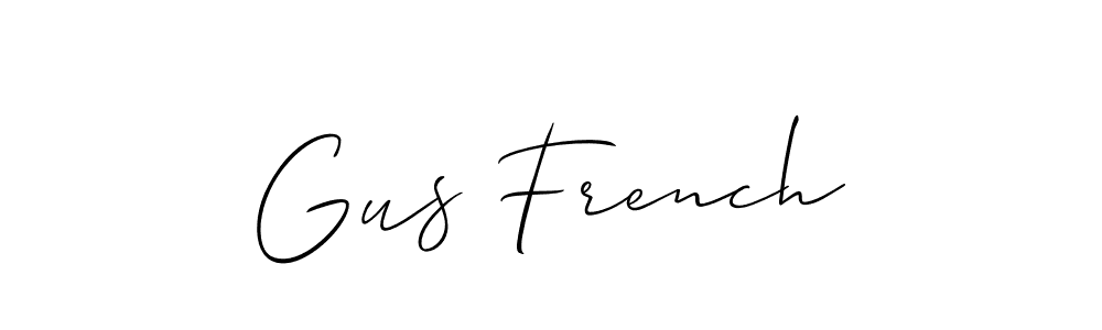 How to make Gus French name signature. Use Allison_Script style for creating short signs online. This is the latest handwritten sign. Gus French signature style 2 images and pictures png