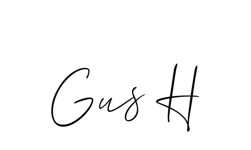 Gus H stylish signature style. Best Handwritten Sign (Allison_Script) for my name. Handwritten Signature Collection Ideas for my name Gus H. Gus H signature style 2 images and pictures png