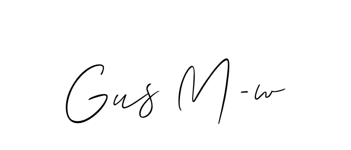 if you are searching for the best signature style for your name Gus M-w. so please give up your signature search. here we have designed multiple signature styles  using Allison_Script. Gus M-w signature style 2 images and pictures png