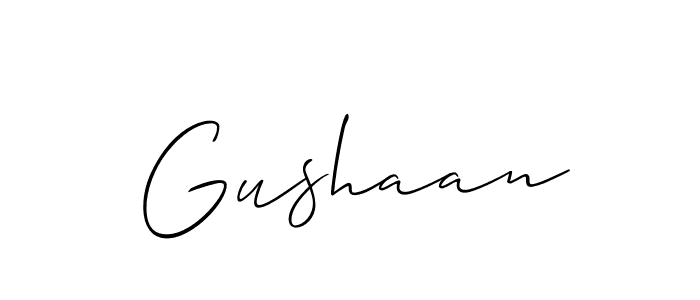 Use a signature maker to create a handwritten signature online. With this signature software, you can design (Allison_Script) your own signature for name Gushaan. Gushaan signature style 2 images and pictures png