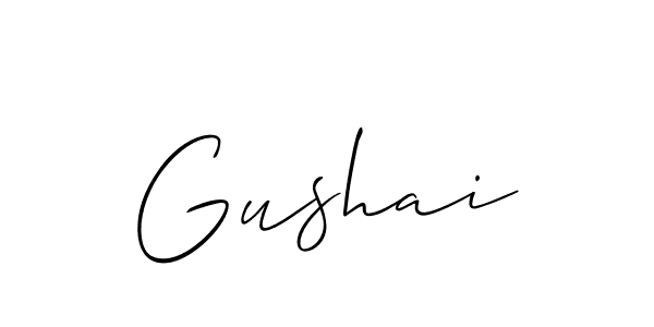 The best way (Allison_Script) to make a short signature is to pick only two or three words in your name. The name Gushai include a total of six letters. For converting this name. Gushai signature style 2 images and pictures png