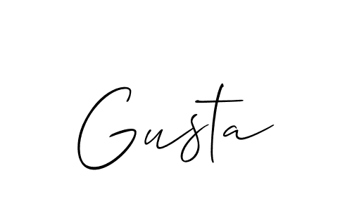 Make a short Gusta signature style. Manage your documents anywhere anytime using Allison_Script. Create and add eSignatures, submit forms, share and send files easily. Gusta signature style 2 images and pictures png