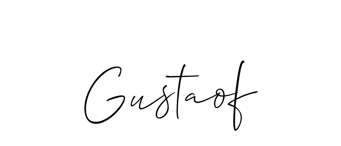 Make a beautiful signature design for name Gustaof. With this signature (Allison_Script) style, you can create a handwritten signature for free. Gustaof signature style 2 images and pictures png