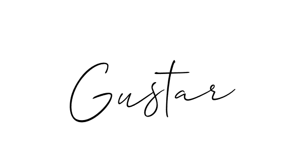 Allison_Script is a professional signature style that is perfect for those who want to add a touch of class to their signature. It is also a great choice for those who want to make their signature more unique. Get Gustar name to fancy signature for free. Gustar signature style 2 images and pictures png