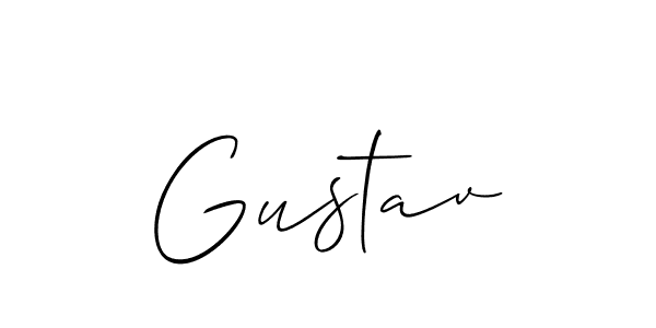 Make a beautiful signature design for name Gustav. With this signature (Allison_Script) style, you can create a handwritten signature for free. Gustav signature style 2 images and pictures png