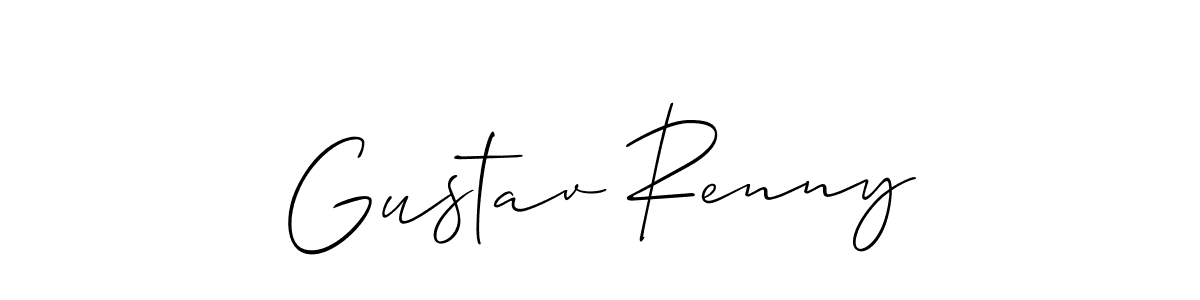 Allison_Script is a professional signature style that is perfect for those who want to add a touch of class to their signature. It is also a great choice for those who want to make their signature more unique. Get Gustav Renny name to fancy signature for free. Gustav Renny signature style 2 images and pictures png