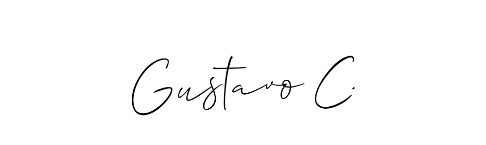 Also You can easily find your signature by using the search form. We will create Gustavo C. name handwritten signature images for you free of cost using Allison_Script sign style. Gustavo C. signature style 2 images and pictures png