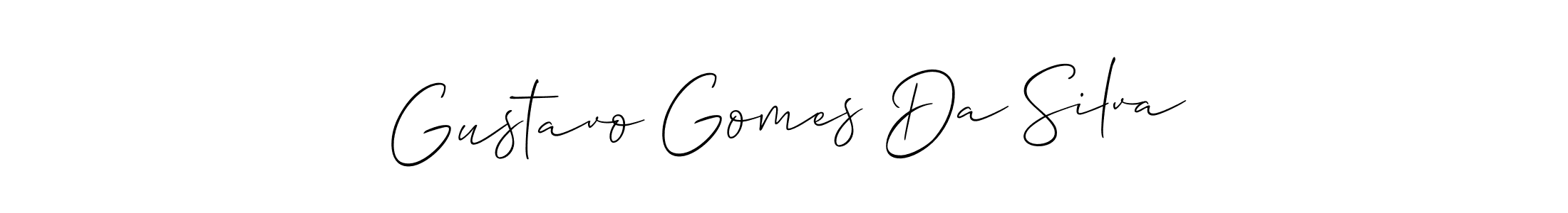 Gustavo Gomes Da Silva stylish signature style. Best Handwritten Sign (Allison_Script) for my name. Handwritten Signature Collection Ideas for my name Gustavo Gomes Da Silva. Gustavo Gomes Da Silva signature style 2 images and pictures png