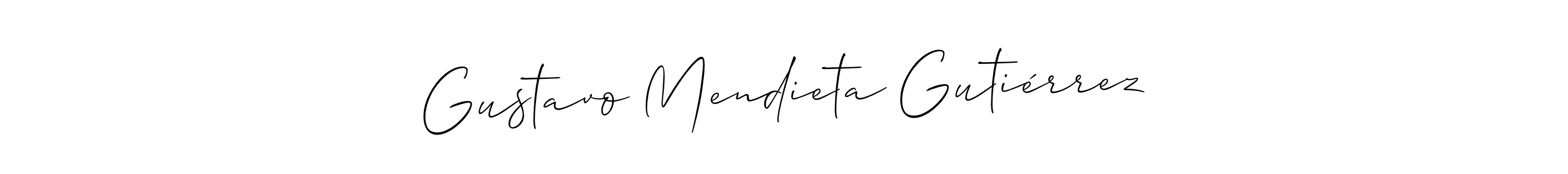 Use a signature maker to create a handwritten signature online. With this signature software, you can design (Allison_Script) your own signature for name Gustavo Mendieta Gutiérrez. Gustavo Mendieta Gutiérrez signature style 2 images and pictures png