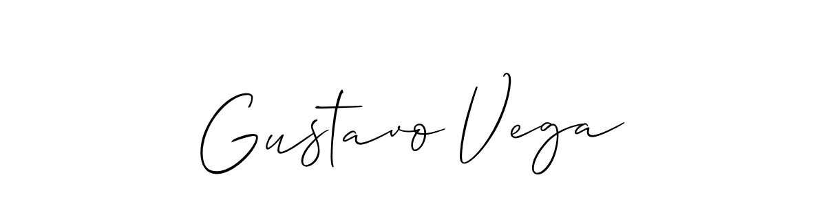 Gustavo Vega stylish signature style. Best Handwritten Sign (Allison_Script) for my name. Handwritten Signature Collection Ideas for my name Gustavo Vega. Gustavo Vega signature style 2 images and pictures png