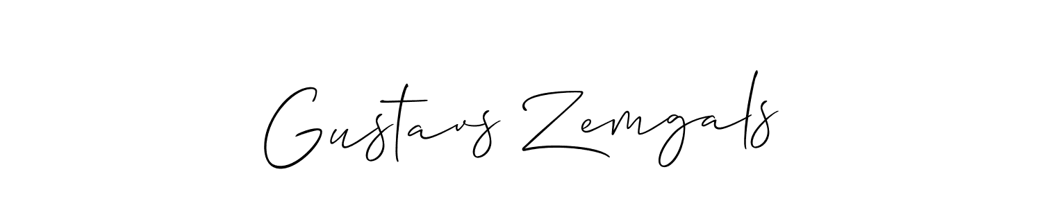 You should practise on your own different ways (Allison_Script) to write your name (Gustavs Zemgals) in signature. don't let someone else do it for you. Gustavs Zemgals signature style 2 images and pictures png