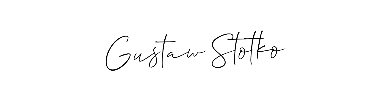 Use a signature maker to create a handwritten signature online. With this signature software, you can design (Allison_Script) your own signature for name Gustaw Stotko. Gustaw Stotko signature style 2 images and pictures png