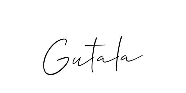 Use a signature maker to create a handwritten signature online. With this signature software, you can design (Allison_Script) your own signature for name Gutala. Gutala signature style 2 images and pictures png