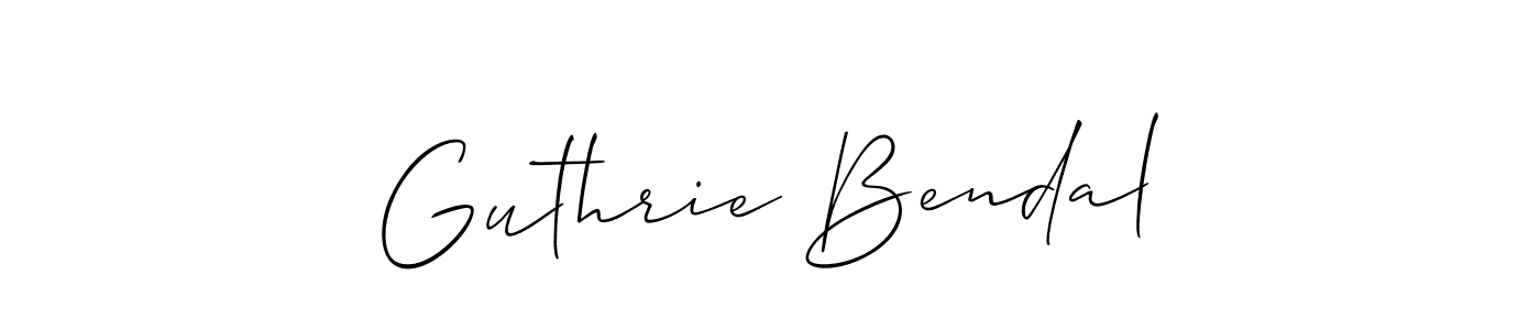 Also You can easily find your signature by using the search form. We will create Guthrie Bendal name handwritten signature images for you free of cost using Allison_Script sign style. Guthrie Bendal signature style 2 images and pictures png