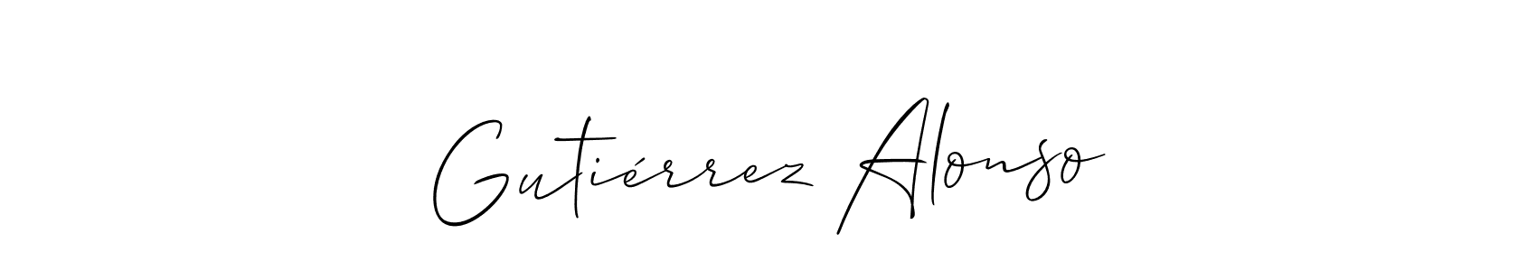 You should practise on your own different ways (Allison_Script) to write your name (Gutiérrez Alonso) in signature. don't let someone else do it for you. Gutiérrez Alonso signature style 2 images and pictures png