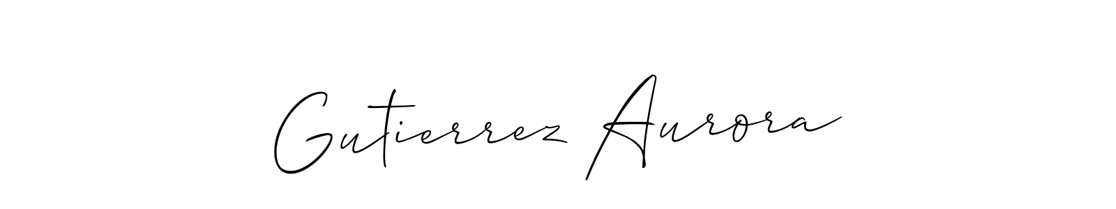 It looks lik you need a new signature style for name Gutierrez Aurora. Design unique handwritten (Allison_Script) signature with our free signature maker in just a few clicks. Gutierrez Aurora signature style 2 images and pictures png