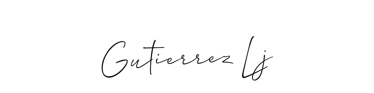 Similarly Allison_Script is the best handwritten signature design. Signature creator online .You can use it as an online autograph creator for name Gutierrez Lj. Gutierrez Lj signature style 2 images and pictures png