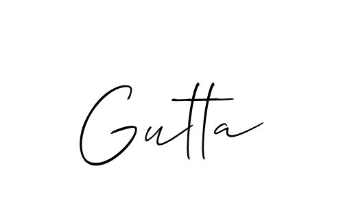 Design your own signature with our free online signature maker. With this signature software, you can create a handwritten (Allison_Script) signature for name Gutta. Gutta signature style 2 images and pictures png