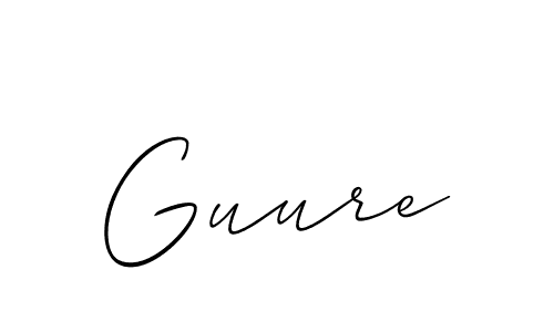 It looks lik you need a new signature style for name Guure. Design unique handwritten (Allison_Script) signature with our free signature maker in just a few clicks. Guure signature style 2 images and pictures png