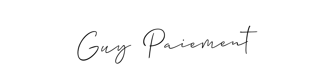 You should practise on your own different ways (Allison_Script) to write your name (Guy  Paiement) in signature. don't let someone else do it for you. Guy  Paiement signature style 2 images and pictures png