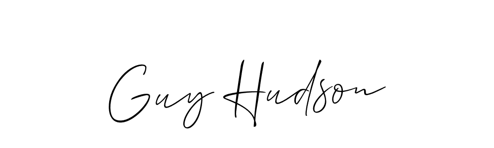 How to make Guy Hudson name signature. Use Allison_Script style for creating short signs online. This is the latest handwritten sign. Guy Hudson signature style 2 images and pictures png