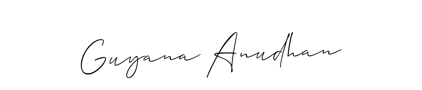 Make a beautiful signature design for name Guyana Anudhan. With this signature (Allison_Script) style, you can create a handwritten signature for free. Guyana Anudhan signature style 2 images and pictures png